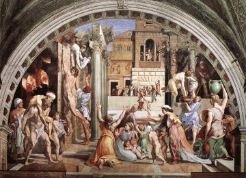 Raphael Painting - The Fire in the Borgo Renaissance master Raphael